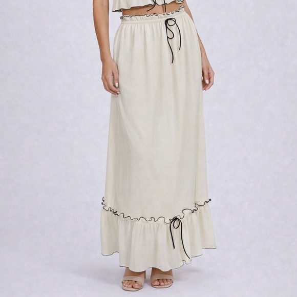 Glitz Beaute “Ivory Romance Ruffle Maxi Set” ✨ - Picture 2 of 2